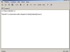 GUI showing the editor and text with Mediawiki markup