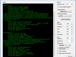 GUI program showing OpenCL information about system