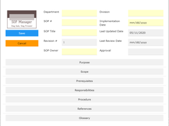 SOP Entry Page