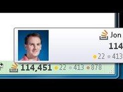 2. Typical status bar display with account details popup