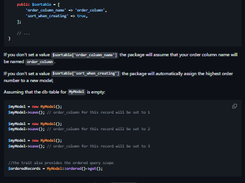 Sortable behaviour for Eloquent models Screenshot 1