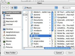 Selecting a song, with over 100 supported files ( MAC OS X )