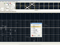 Track editor tab with Quick Instrument Selection pop-up