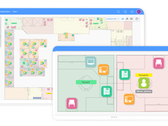 Drag and drop data-driven icons on interactive floor plans to easily plan the layout of people and assets. 