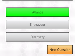 Space Trivia main question screen