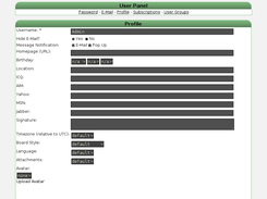 Member profile settings