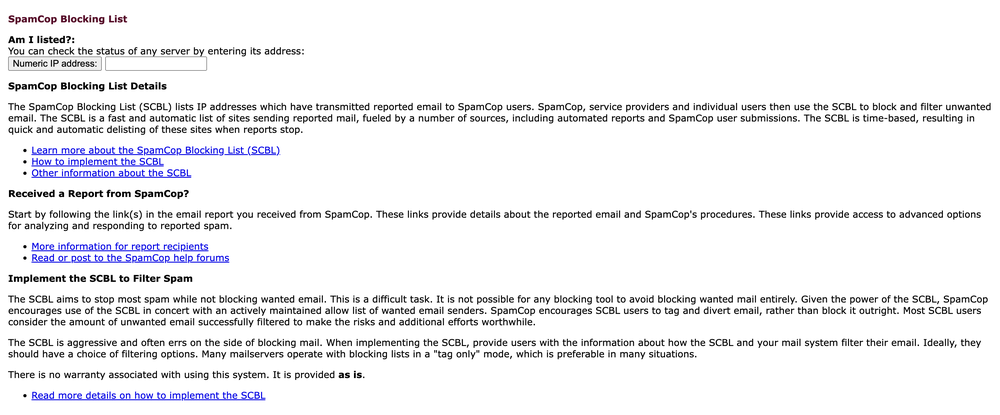 SpamCop Screenshot 1