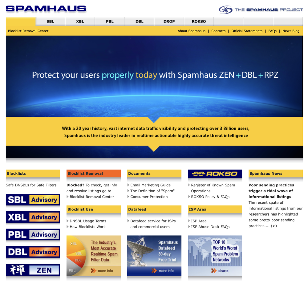 Spamhaus Screenshot 1