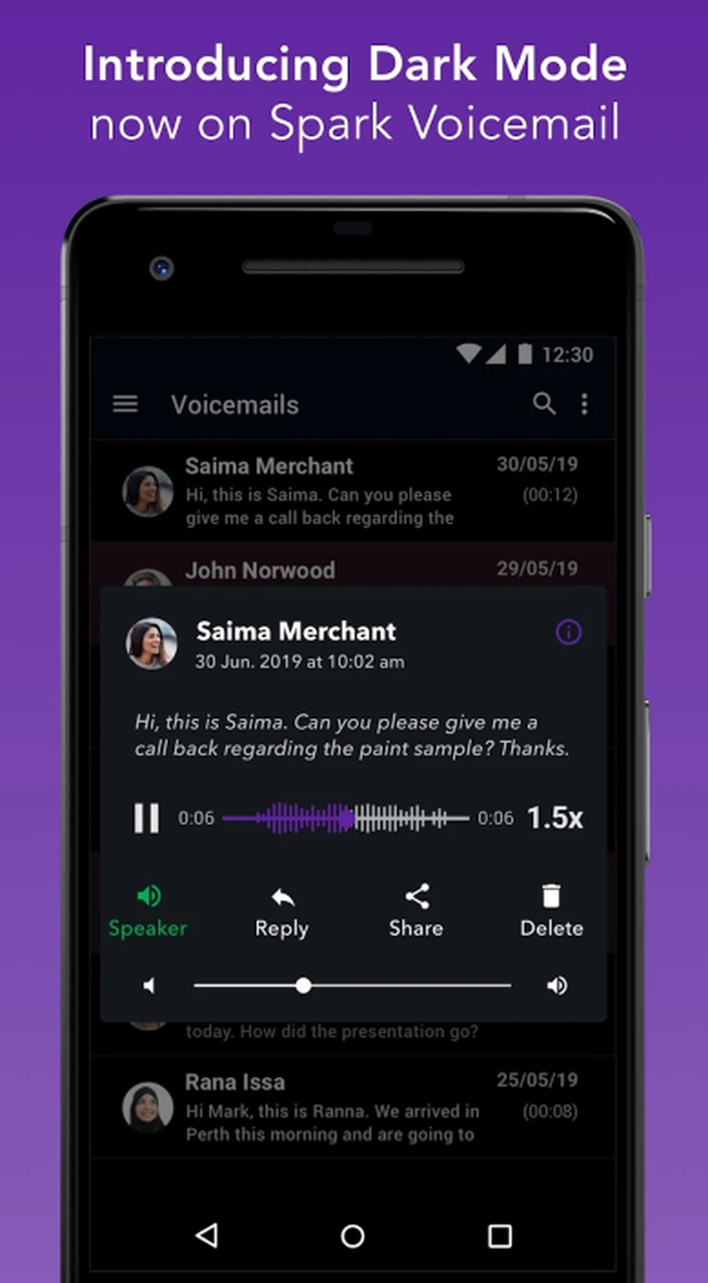 Spark Voicemail Screenshot 1