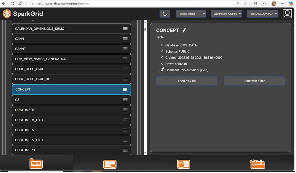 Simple Data Catalog Navigation