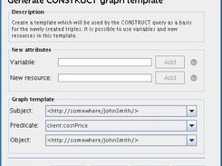 The screen for generating a CONSTRUCT query.
