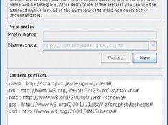 The screen to declare PREFIXes.