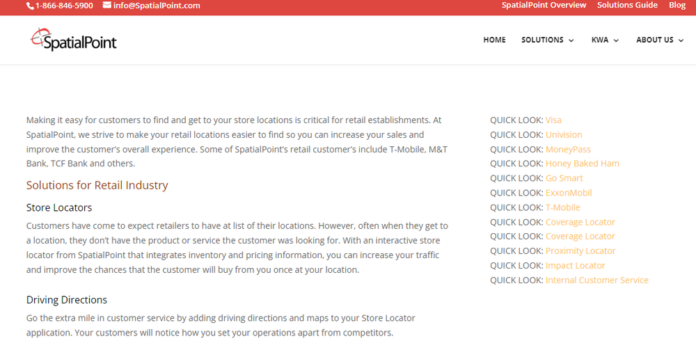 SpatialPoint Store Locator Screenshot 1