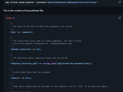 Laravel DB Snapshots Screenshot 2