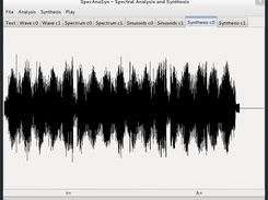 Main window showing synthesized sound waveform