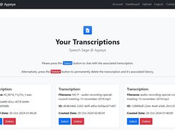 SpeechSage: Turn Your Audio into Insightful Conversations - User Dashboard