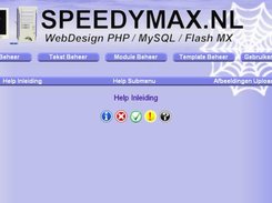 Help venster van het CMS systeem