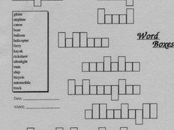 Pix of Word Boxes activity page