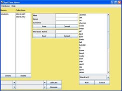 SpellTimeAdmin for adding students and word lists