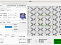 The main screen with parameters control and projection view