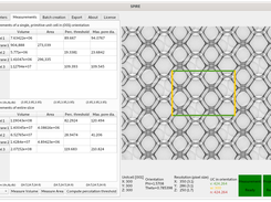 The measurement tabs providing detailled information about the structure