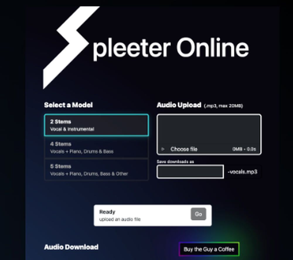 Spleeter Online Screenshot 1