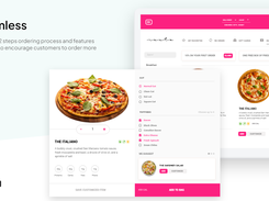 Seamless 2 steps ordering process and features designed to encourage customers to order more