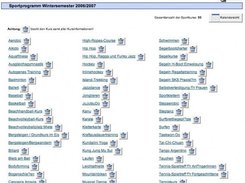 Administrator-Startseite mit der bersicht aller Kurse