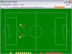 Soccer field showing player and ball movement