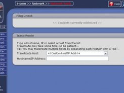 Network->Network Tools page with ping check minimized