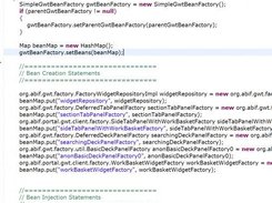The generated code based upon the spring definition