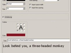 Font import dialog