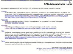 Home Page for the SPS management system