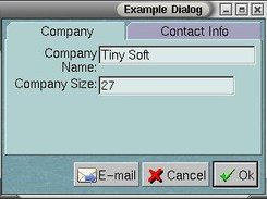 Dialog window with database data