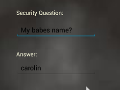Security Question Screen