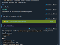 chat view agentic actions