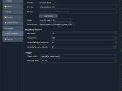 fill in the midle settings