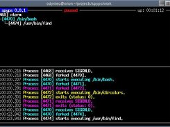 Spyps displaying messages about processes' activity
