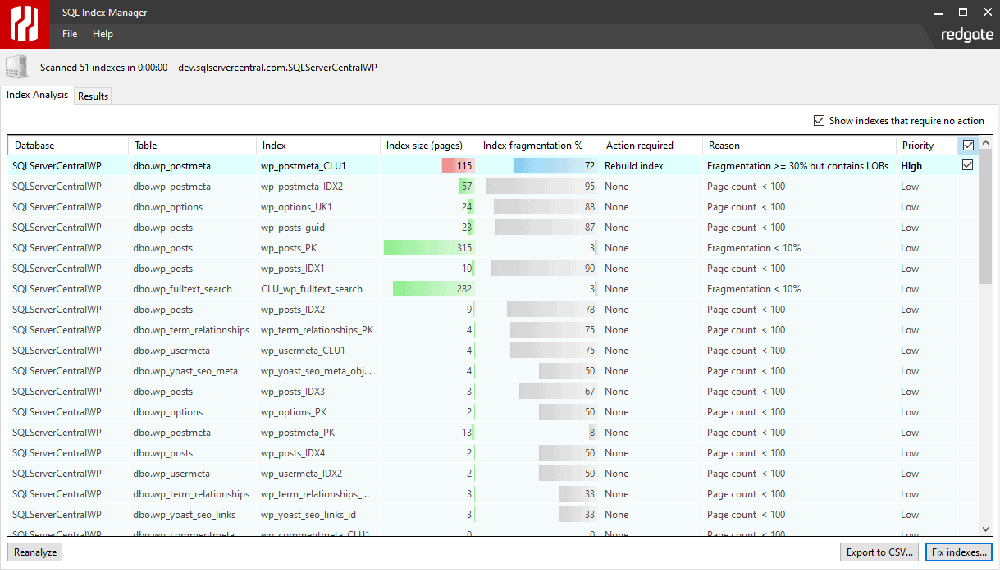 SQL Index Manager Screenshot 1
