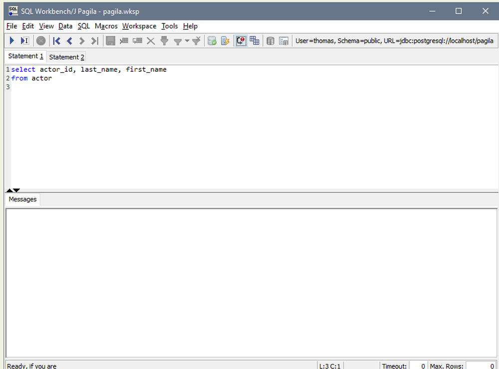 SQL Workbench Screenshot 1