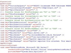 Sql2Csv Application Config File