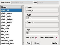 Alter tables, add or drop columns, from the Table Wizard
