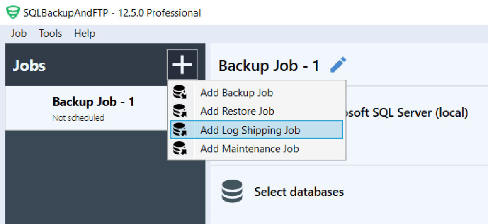 SQLBackupAndFTP (Create a new job)