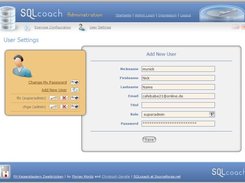 SQLcoach Preview 1 "NewUser"