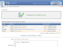 SQLcoach Preview 1 "Trainee completes a Task"