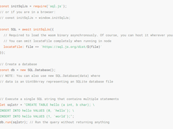 SQLite compiled to JavaScript Screenshot 1