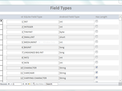Field Types Mapping