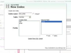 SQLiteDBMS client Index builder
