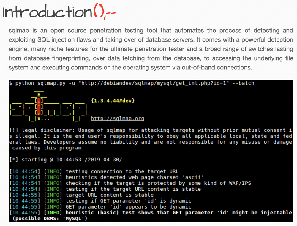 sqlmap Screenshot 1