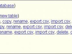 SQLite admin: database view